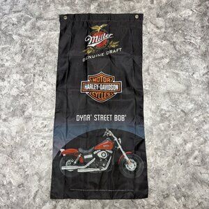 Harley Davidson Miller GD Flag Banner -  DYNA STREET BOB - RED